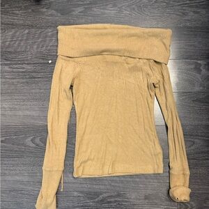 Off the shoulder ribbed sweater